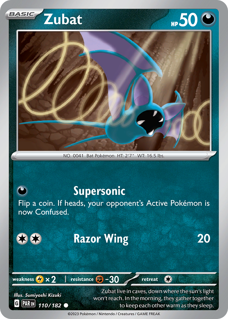 Pokemon Singles - Paradox Rift - Zubat 110/182 (Reverse Holo)