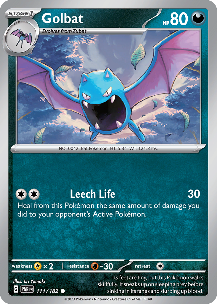 Pokemon Singles - Paradox Rift - Golbat 111/182 (Reverse Holo)