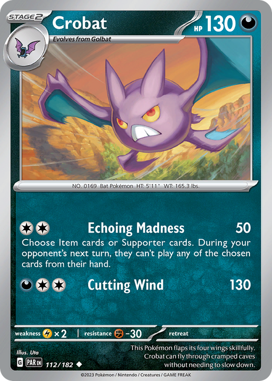 Pokemon Singles - Paradox Rift - Crobat 112/182 (Reverse Holo)