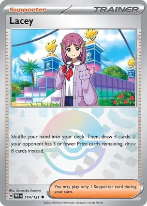 Pokemon Singles - Prismatic Evolutions - Lacey 114/131 Poke Ball