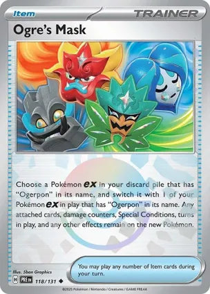 Pokemon Singles - Prismatic Evolutions - Ogre's Mask 118/131 Poke Ball