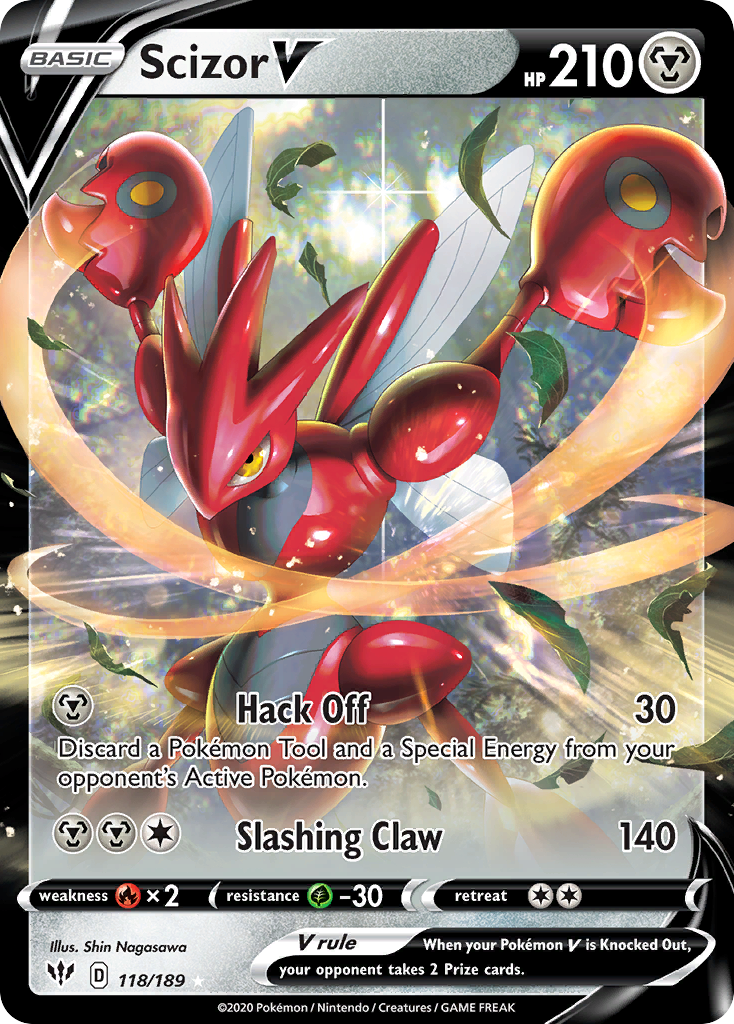 Pokemon Singles - Darkness Ablaze - Scizor V 118/189