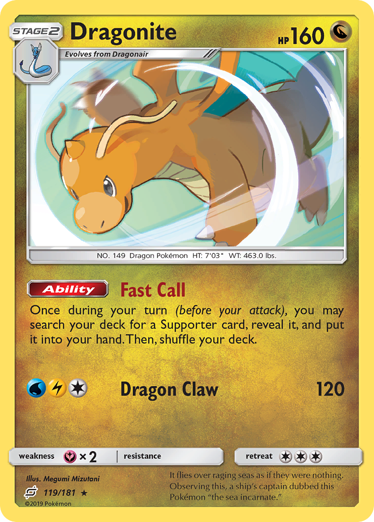 Pokemon Singles - Team Up - Dragonite 119/181