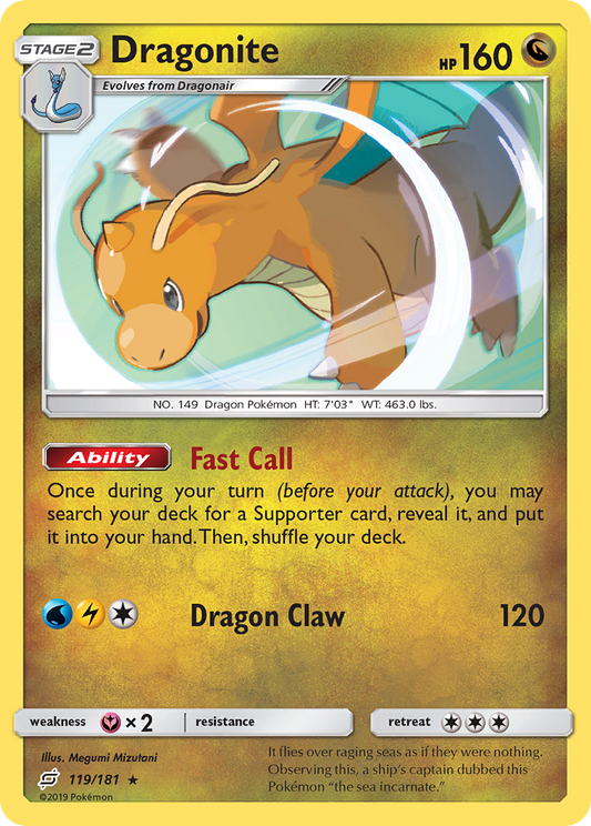 Pokemon Singles - Team Up - Dragonite 119/181