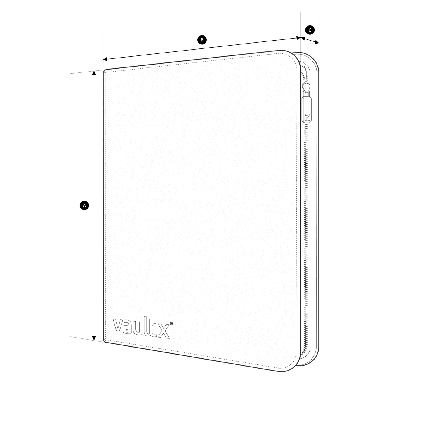 Vault X - 12-Pocket Exo-Tec® - Zip Binder - WHITE EDITION