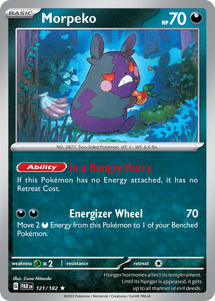 Pokemon Singles - Paradox Rift - Morpeko 121/182 (Reverse Holo)