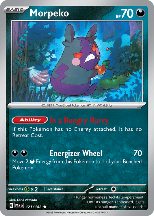 Pokemon Singles - Paradox Rift - Morpeko 121/182 (Reverse Holo)