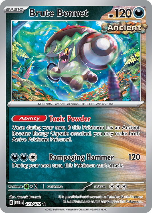 Pokemon Singles - Paradox Rift - Brute Bonnet 123/182 (Reverse Holo)