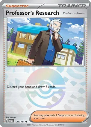 Pokemon Singles - Prismatic Evolutions - Professor's Research 124/131 Poke Ball