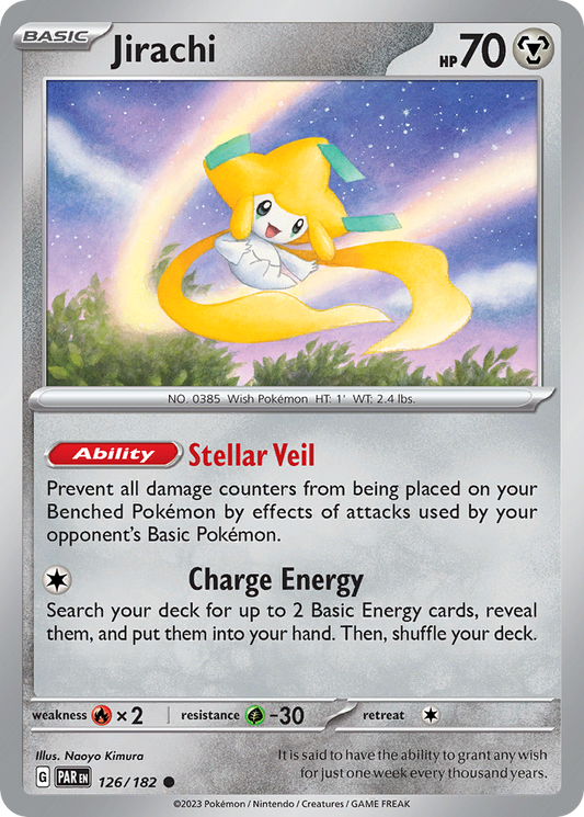 Pokemon Singles - Paradox Rift - Jirachi 126/182 (Reverse Holo)