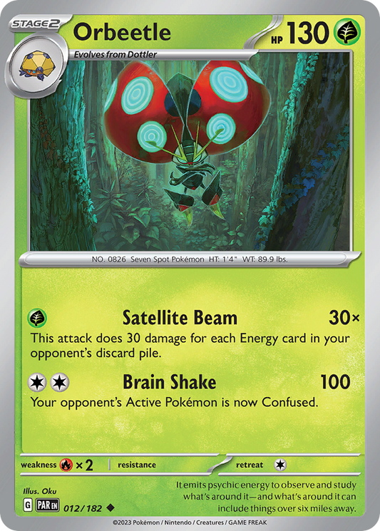 Pokemon Singles - Paradox Rift - Orbeetle 12/182 (Reverse Holo)