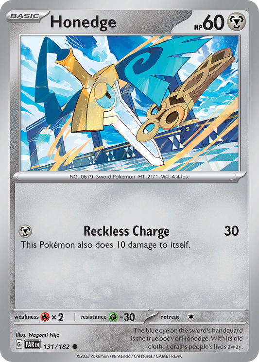 Pokemon Singles - Paradox Rift - Honedge 131/182 (Reverse Holo)