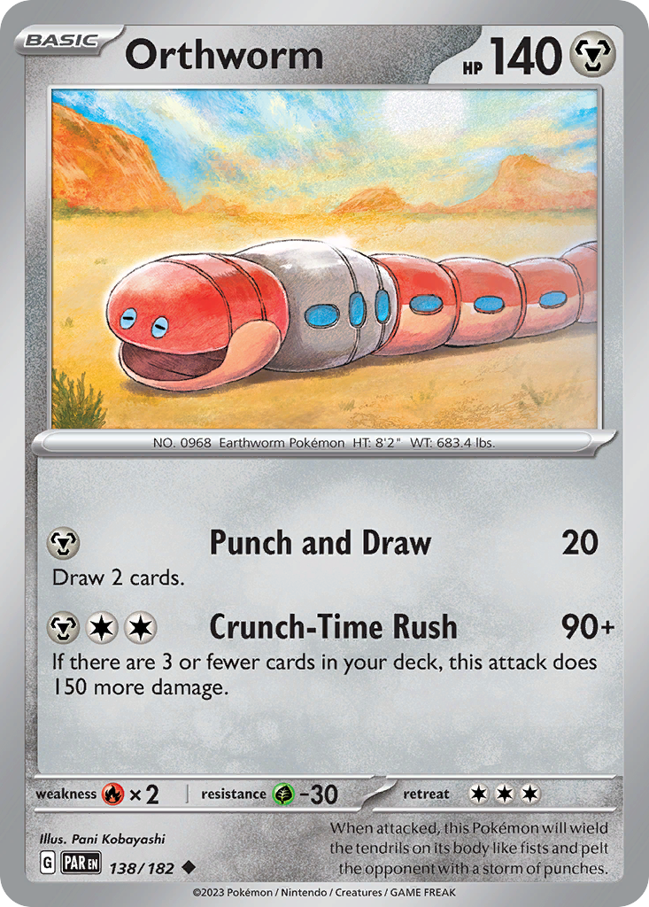 Pokemon Singles - Paradox Rift - Orthworm 138/182 (Reverse Holo)