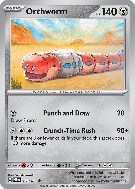 Pokemon Singles - Paradox Rift - Orthworm 138/182 (Reverse Holo)