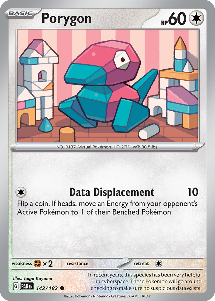 Pokemon Singles - Paradox Rift - Porygon 142/182 (Reverse Holo)