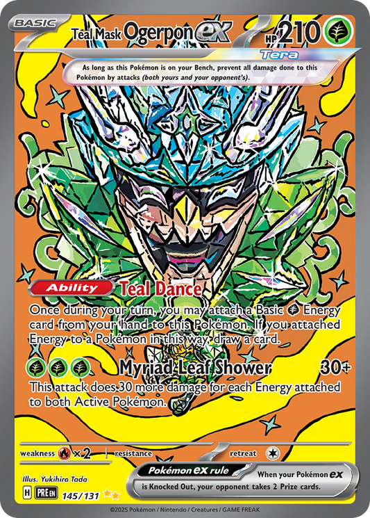 Pokemon Singles - Prismatic Evolutions - Teal Mask Ogerpon ex 145/131