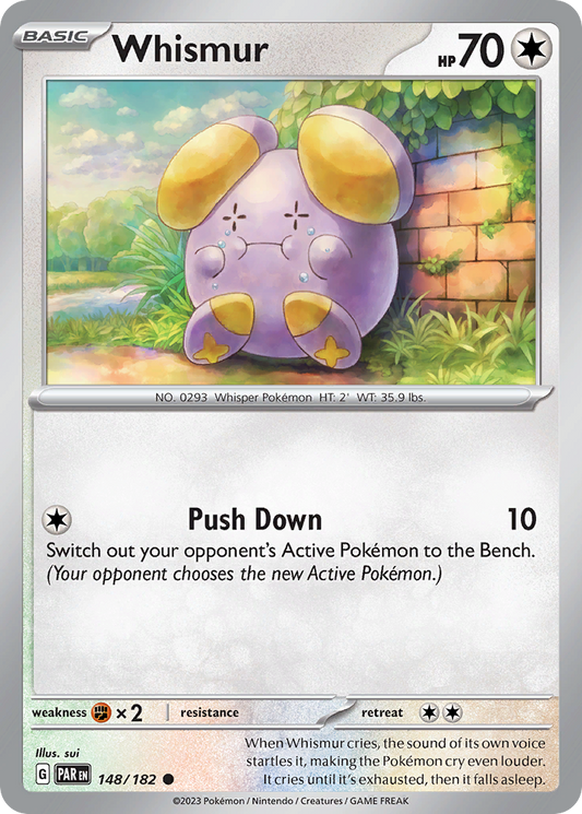 Pokemon Singles - Paradox Rift - Whismur 148/182 (Reverse Holo)