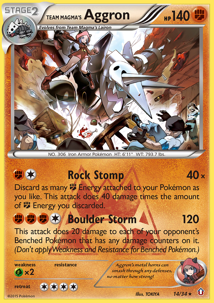 Pokemon Singles - Double Crisis - Team Magma's Aggron 14/34