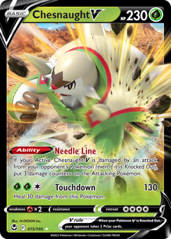 Pokemon Singles - Silver Tempest - Chesnaught V 015/195