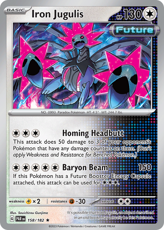 Pokemon Singles - Paradox Rift - Iron Jugulis 158/182 (Reverse Holo)