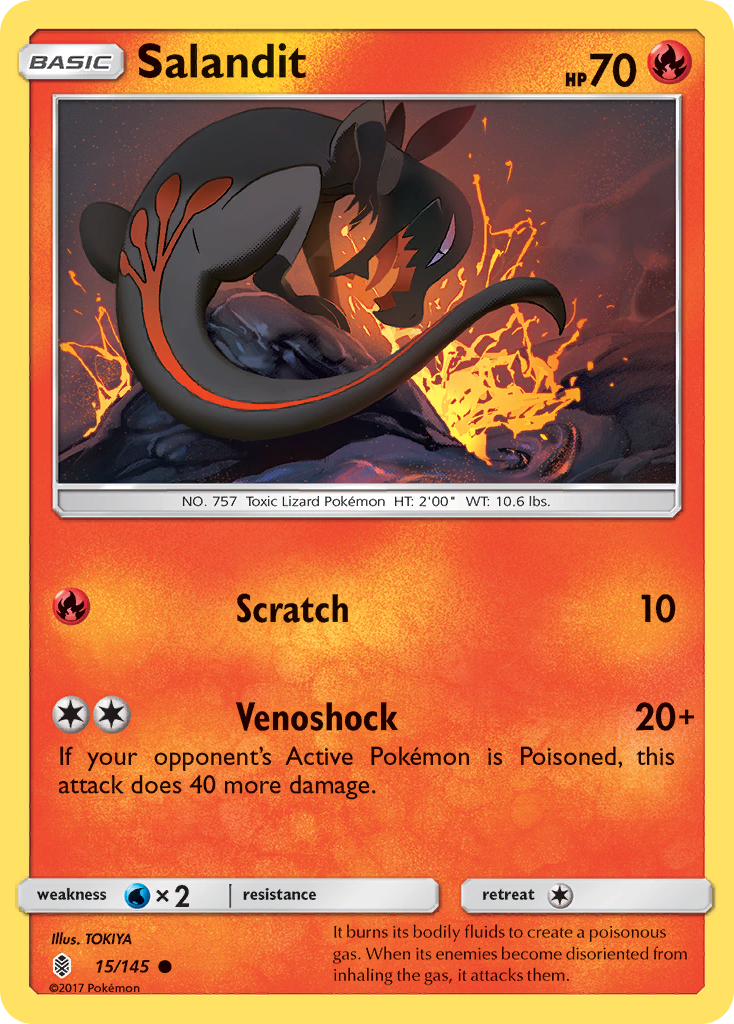 Pokemon Singles - Guardians Rising - Salandit 15/145