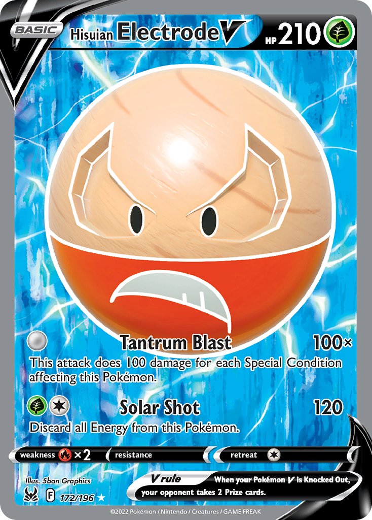 Pokemon Singles - Lost Origin - Hisuian Electrode V 172/196