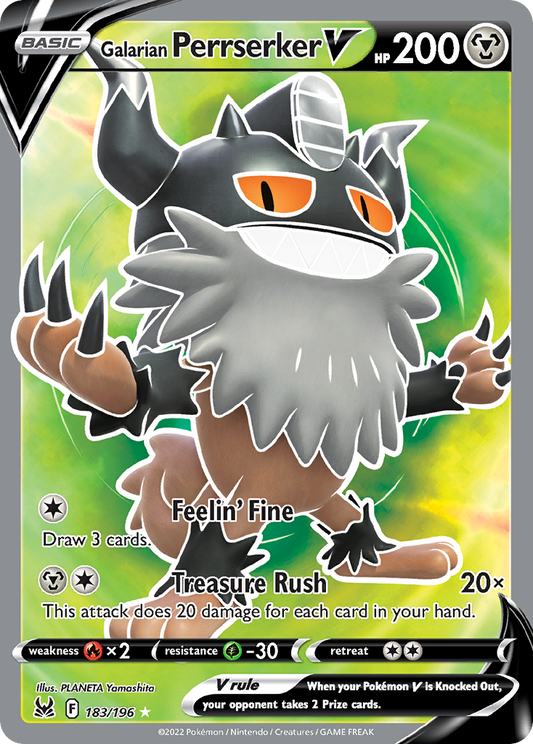 Pokemon Singles - Lost Origin - Galarian Perrserker V 183/196