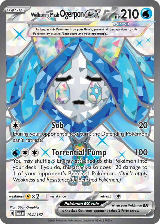 Pokemon Singles - Twilight Masquerade - Wellspring Mask Ogerpon ex 194/167