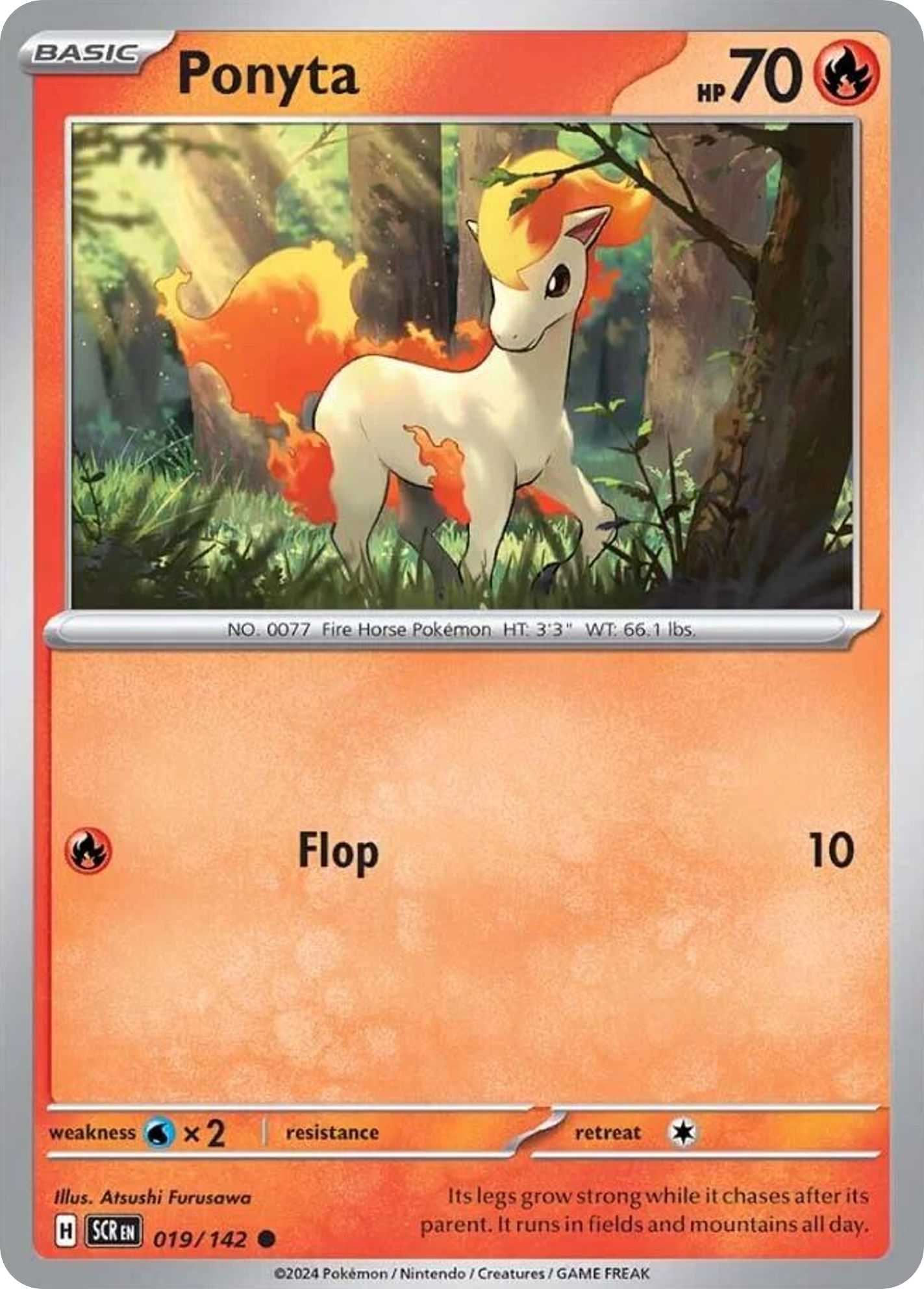 Pokemon Singles - Stellar Crown - Ponyta 19/142 (Reverse Holo)