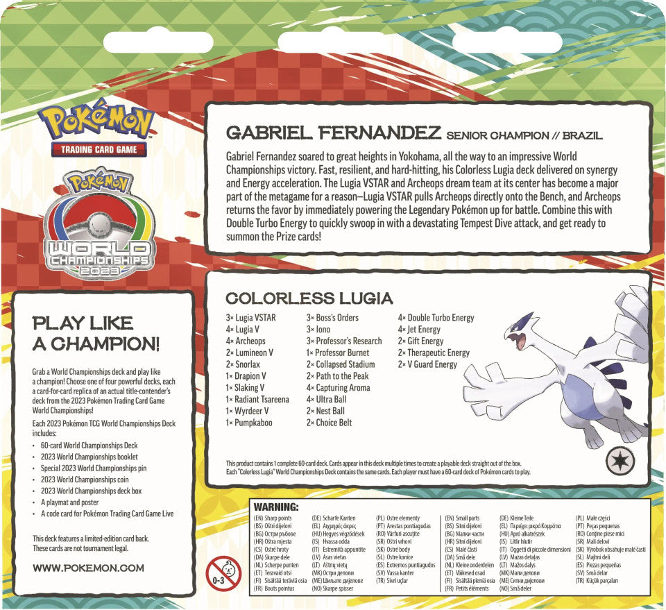 World Championship Deck 2023 Senior Champion Gabriel Fernandez - Colorless Lugia