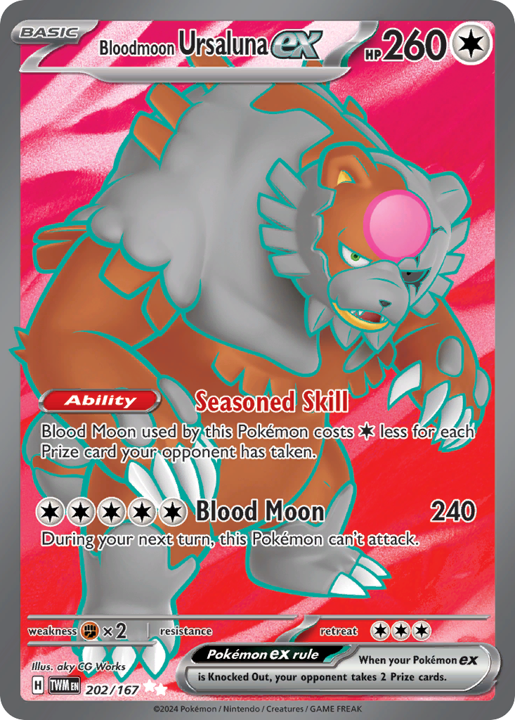 Pokemon Singles - Twilight Masquerade - Bloodmoon Ursaluna ex 202/167