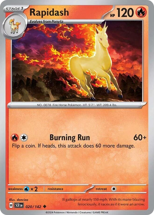 Pokemon Singles - Stellar Crown - Rapidash 20/142 (Reverse Holo)