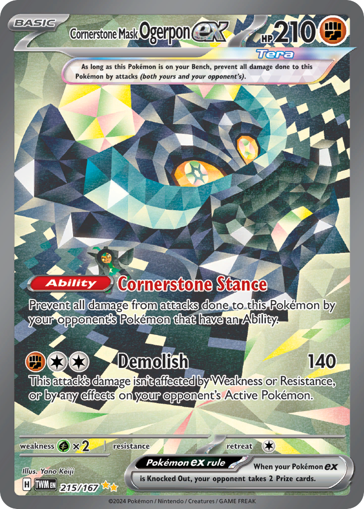 Pokemon Singles - Twilight Masquerade - Cornerstone Mask Ogerpon ex 215/167