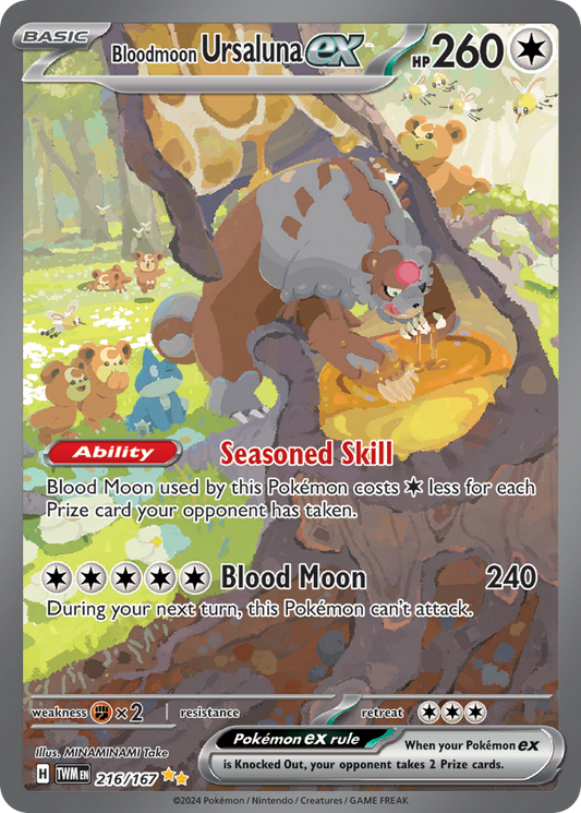 Pokemon Singles - Twilight Masquerade - Bloodmoon Ursaluna ex 216/167