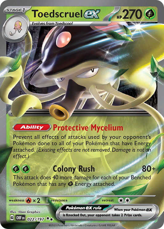 Pokemon Singles - Obsidian Flames - Toedscruel ex 022/197