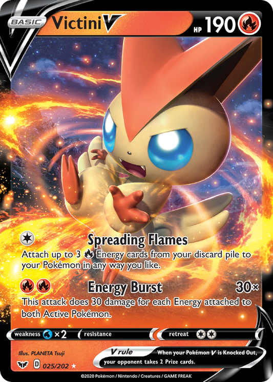 Pokemon Singles - Sword & Shield - Victini V 25/202