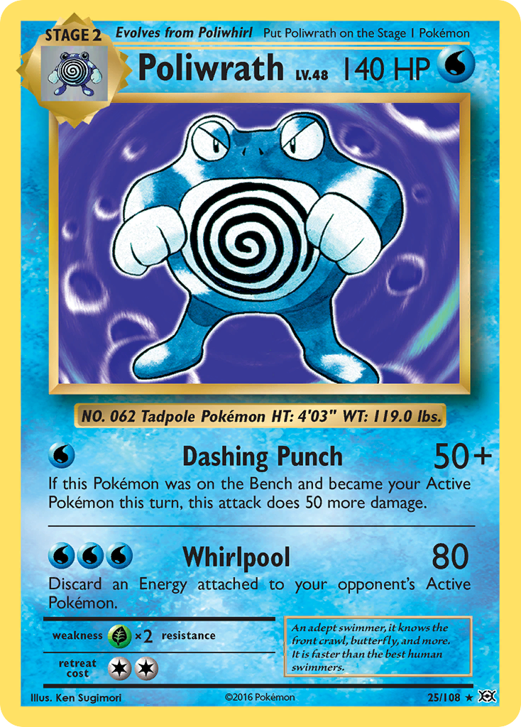 Pokemon Singles - Evolutions - Poliwrath 25/108