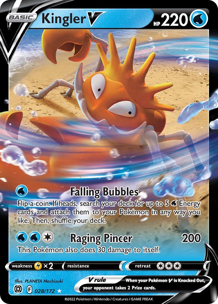 Pokemon Singles - Brilliant Stars - Kingler V 028/172