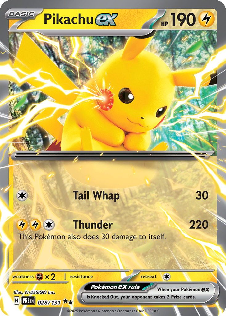 Pokemon Singles - Prismatic Evolutions - Pikachu ex 028/131