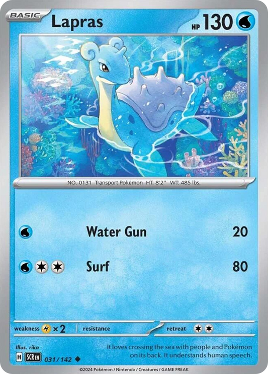 Pokemon Singles - Stellar Crown - Lapras 31/142 (Reverse Holo)