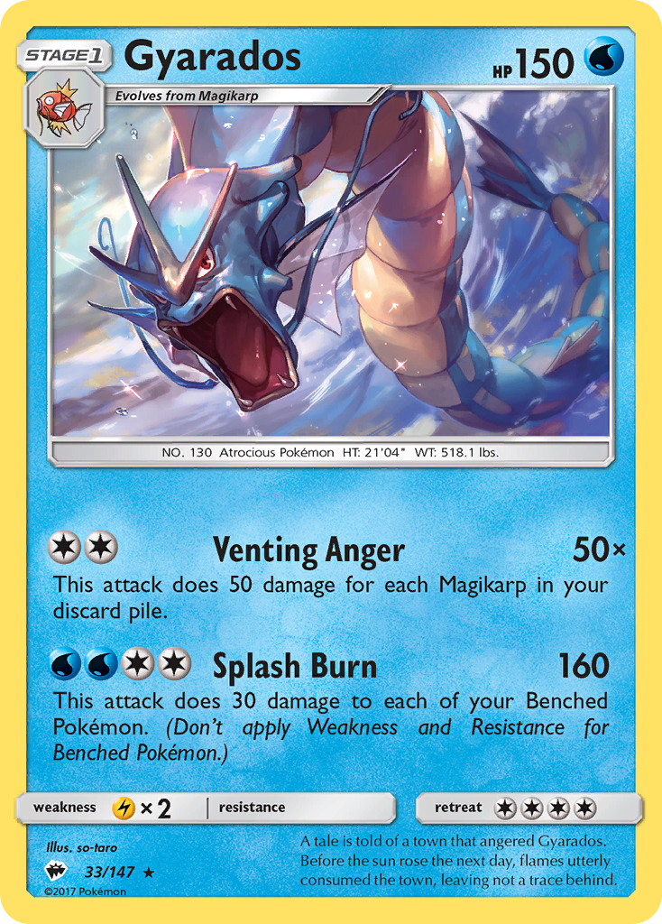 Pokemon Singles - Burning Shadows - Gyarados 33/147