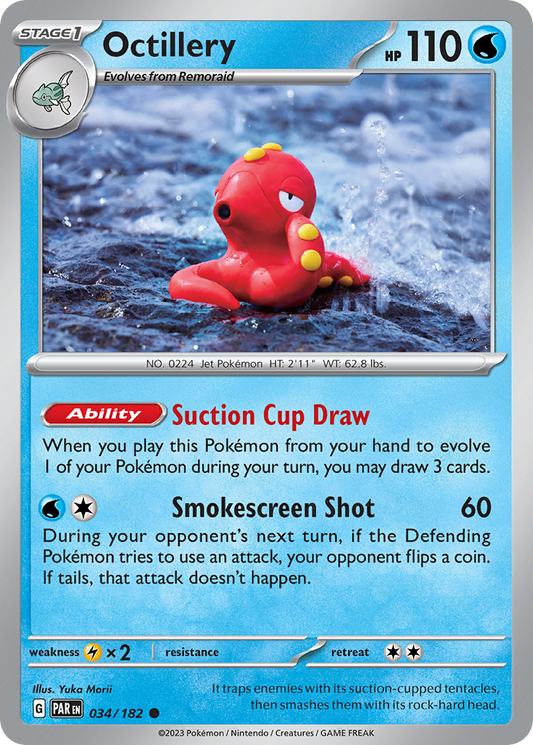 Pokemon Singles - Paradox Rift - Octillery 34/182 (Reverse Holo)