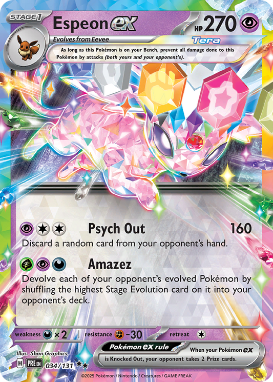 Pokemon Singles - Prismatic Evolutions - Espeon ex 034/131