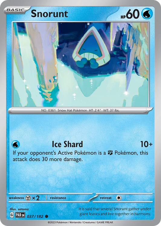 Pokemon Singles - Paradox Rift - Snorunt 37/182 (Reverse Holo)