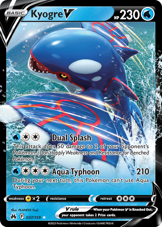 Pokemon Singles - Crown Zenith - Kyogre V 37/159