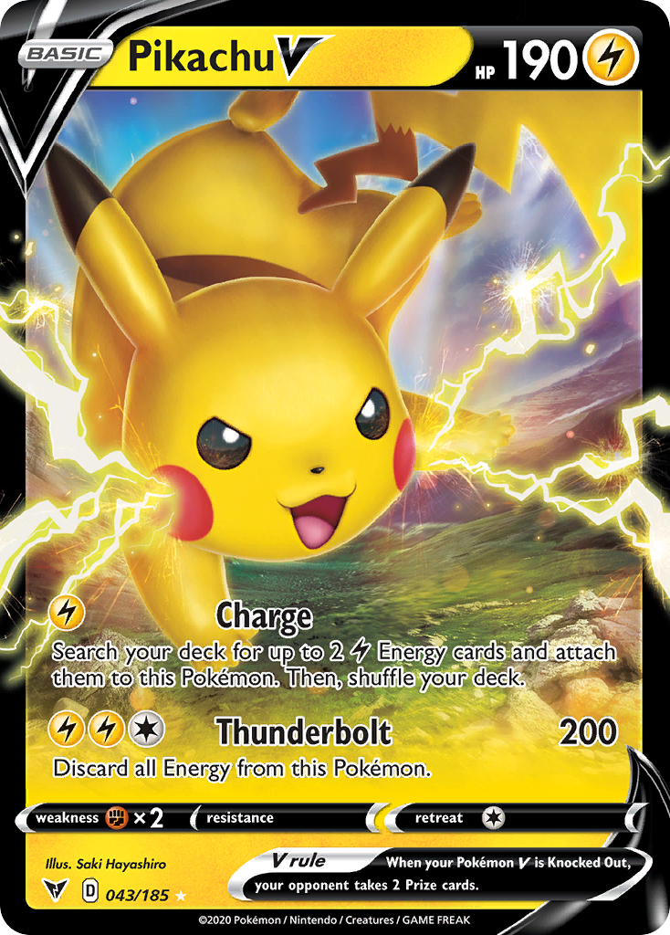 Pokemon Singles - Vivid Voltage - Pikachu V 43/185