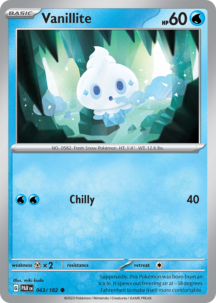 Pokemon Singles - Paradox Rift - Vanillite 43/182 (Reverse Holo)