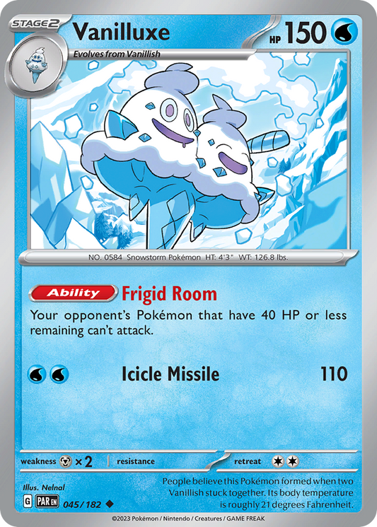 Pokemon Singles - Paradox Rift - Vanilluxe 45/182 (Reverse Holo)