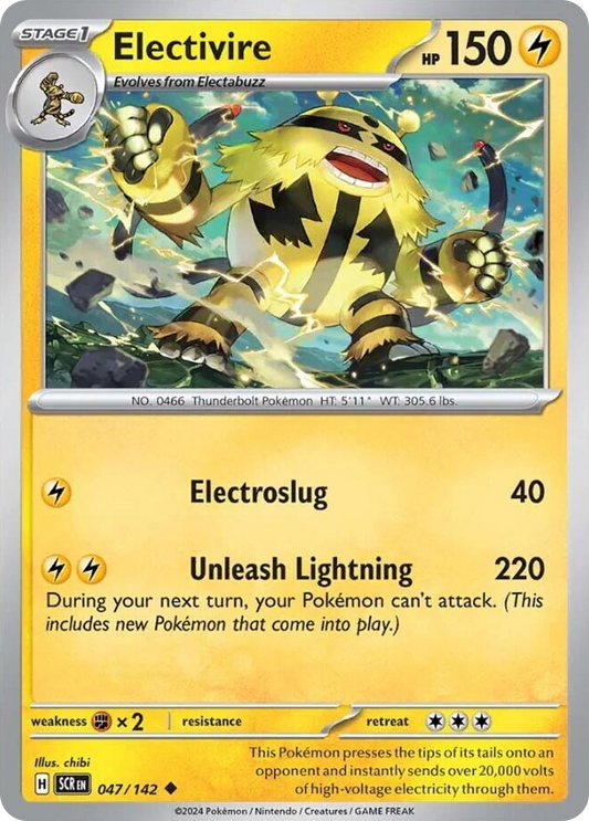 Pokemon Singles - Stellar Crown - Electivire 47/142 (Reverse Holo)