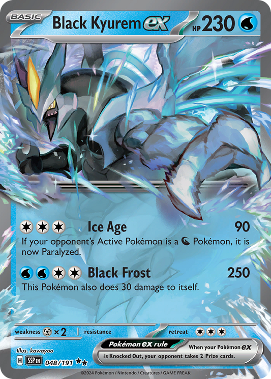 Pokemon Singles - Surging Sparks - Black Kyurem ex 48/191